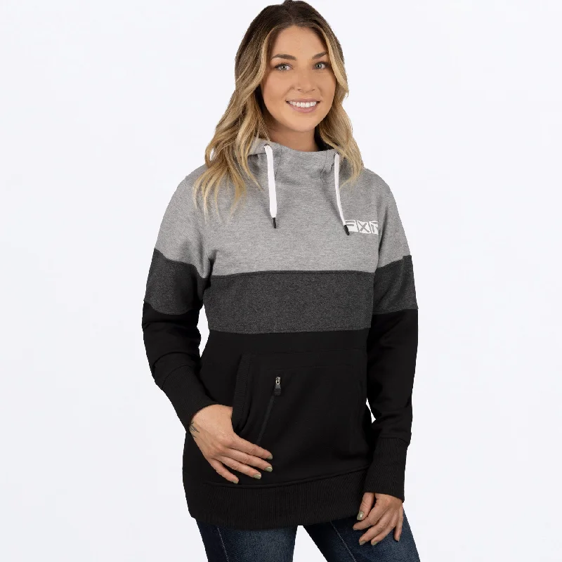 Women's Stripe Pullover Hoodie Hoodie with High Neck Warm Protective