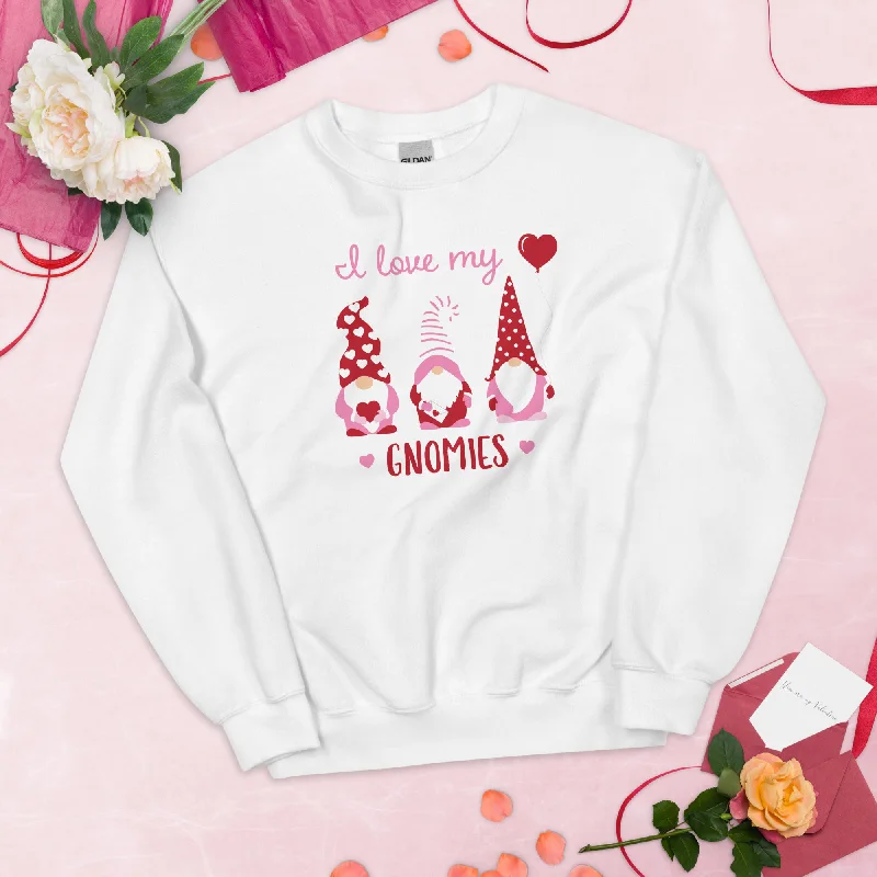 I Love My Gnomies Crewneck Sweatshirt Hoodie with Patch Decorative Personalized