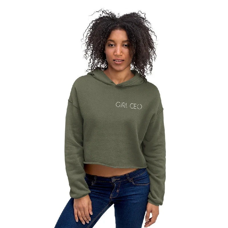 Women's Girl CEO Cropped Hoodie Hoodie with Logo Branding Identity