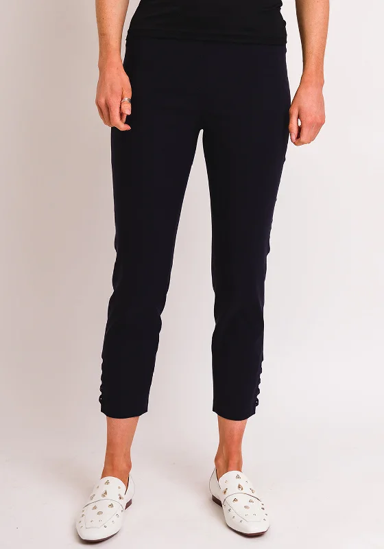 Robell Lena 09 Slim Fit Stretch Cropped Trousers, Navy Trousers sophisticated sleek