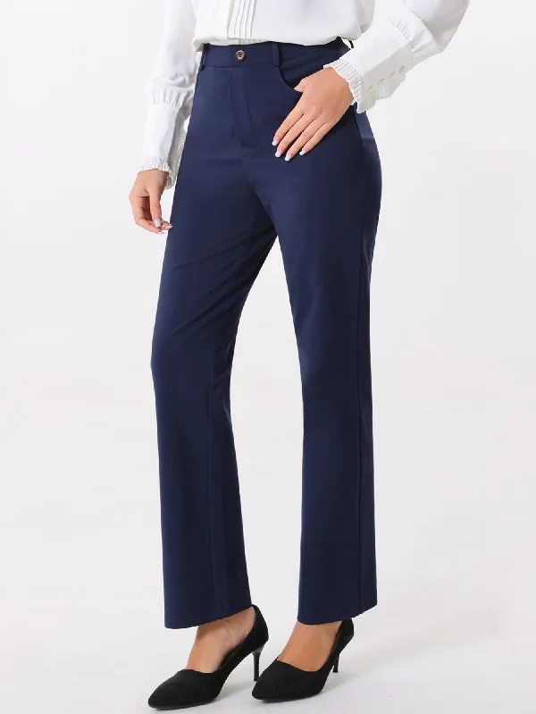 High Stretch Pants Straight Leg Work Office Casual Trousers Trousers Modern Contemporary