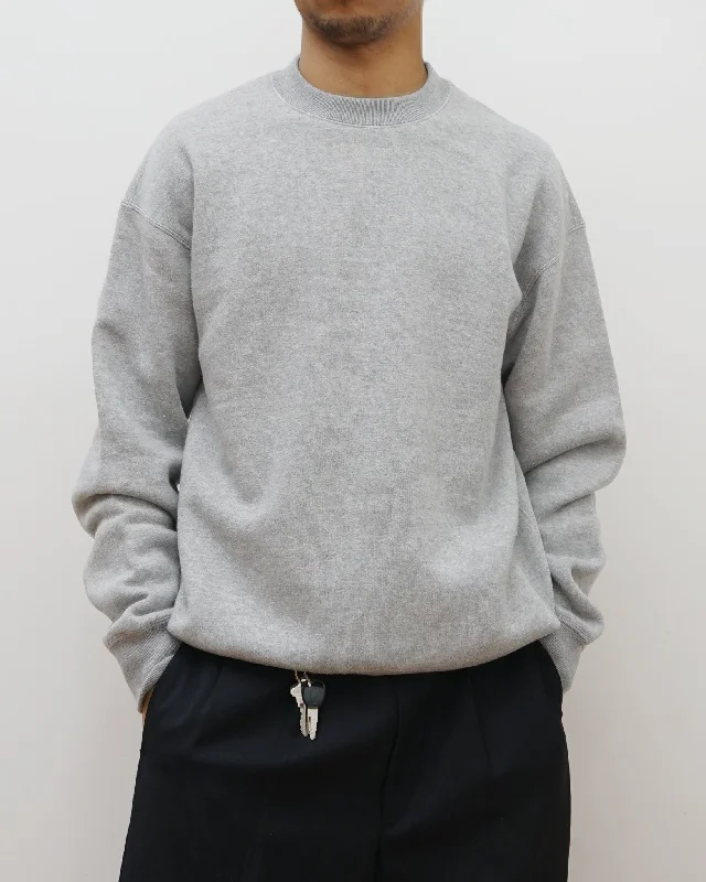 FGS Original Loopwheel Crewneck Sweatshirt / Gray Hoodie with Pastel Soft Subtle