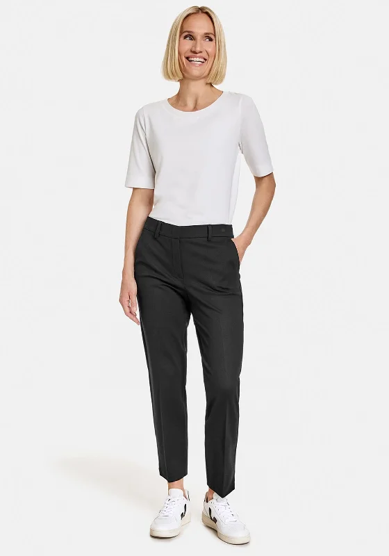 Gerry Weber Classis Ankle Grazer Trousers, Black Trousers Top Rated