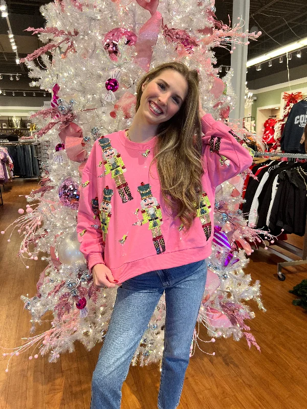 Pink Martini Nutcracker Sweatshirt Hoodie with Embroidery Detailed Premium