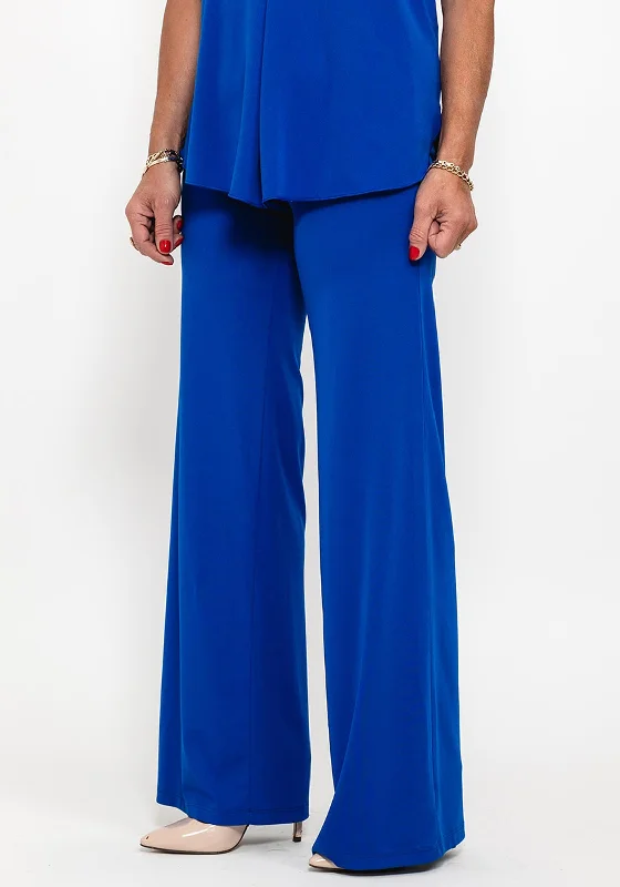 Seventy1 Slim Fitting Wide Trousers, Royal Blue Trousers fashionable trendy