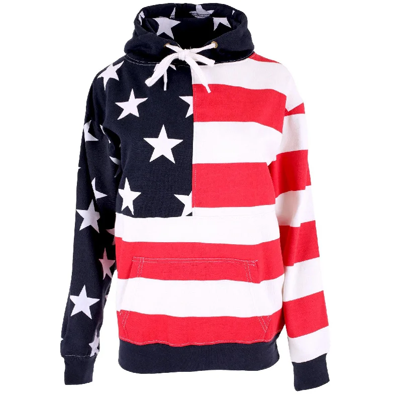 American Flag Sweatshirt Hoodie with Hood Adjustable Protection