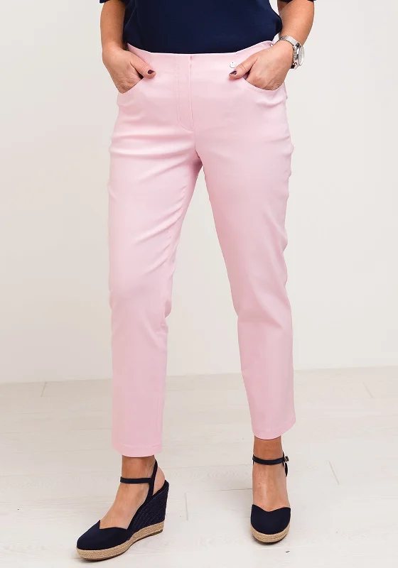 Robell Bella 09 Slim Cropped Trousers, Soft Rose Trousers Seasonal Trendy