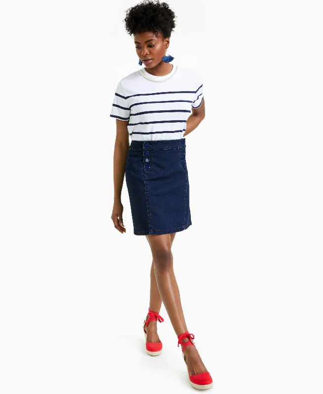 Charter Club Denim Tummy Control Sailor Skirt denim skirt durable