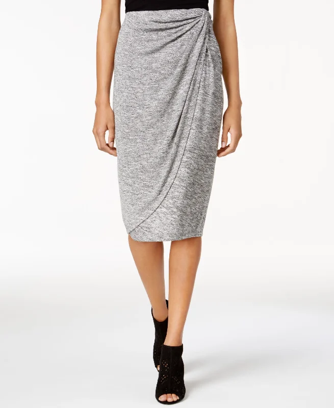 Draped Faux-Wrap Skirt a-line skirt cut