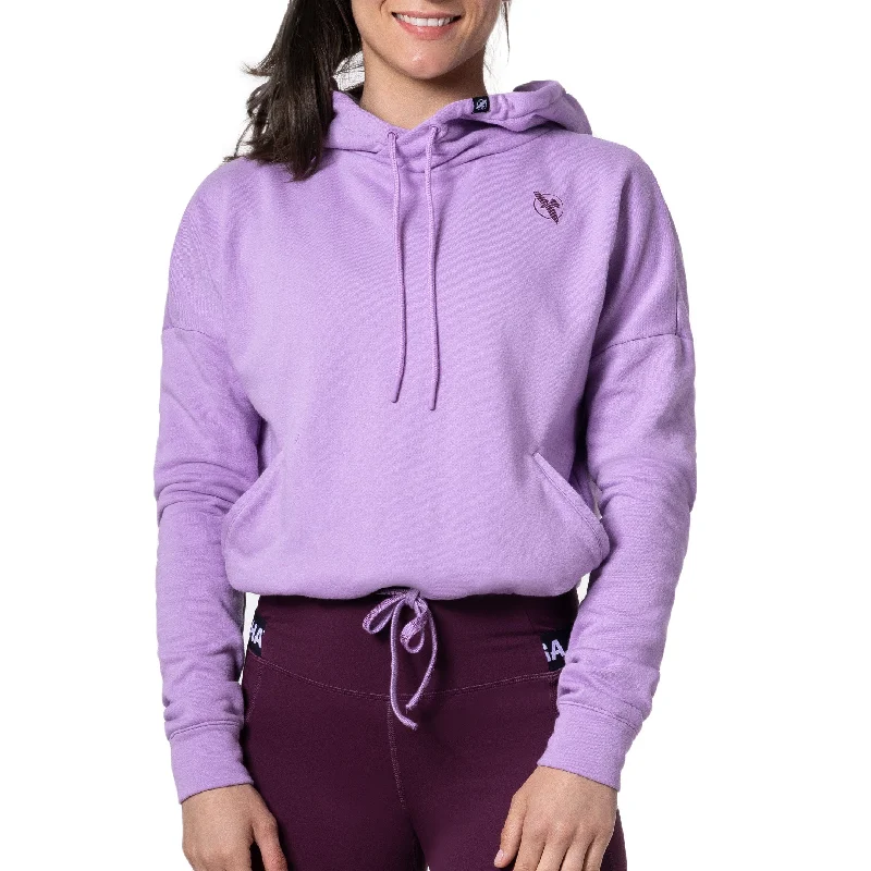 Hayabusa Women’s Cozy Fleece Cropped Hoodie Hoodie with High-Low Hem Asymmetrical Trendy