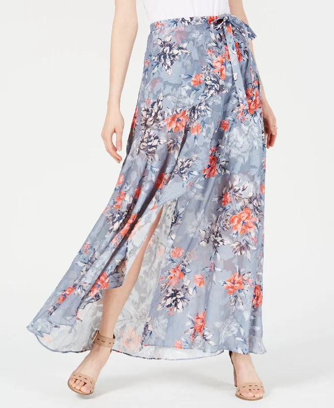 French Connection Floral Print Maxi Skirt velvet skirt plush