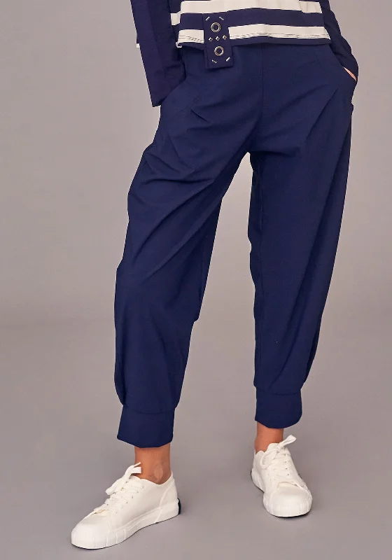 Naya Loose Fit Cropped Trousers, French Blue Trousers Leisure Comfortable