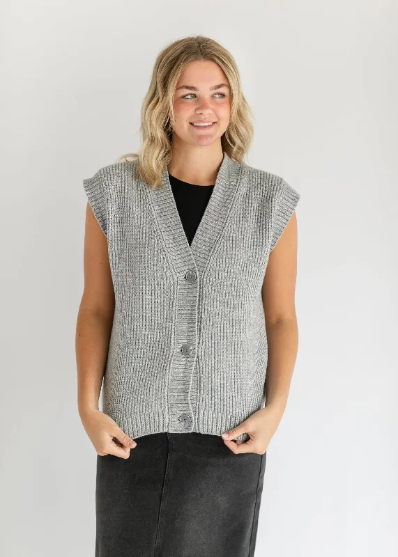 Steve Madden® Georgia Button Up Sweater Vest - FINAL SALE Silk Blend Satin Velvet