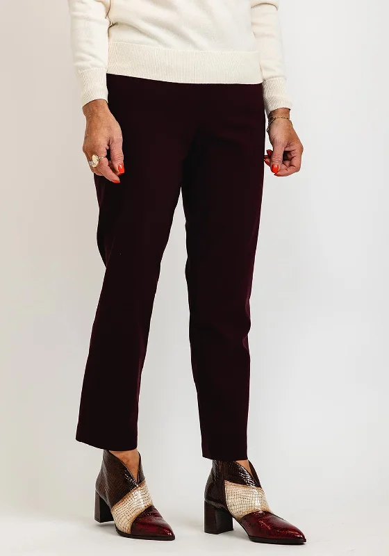 Robell Bella 09 Ankle Grazer Trousers, Aubergine Skinny Trousers Denim Stretchy