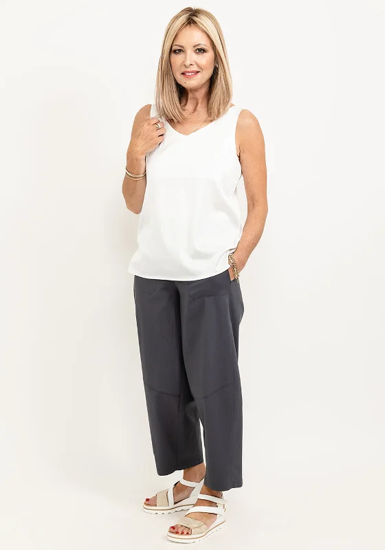 Inco Casual Wide Leg Trousers, Slate Chinos Cotton Straight Leg