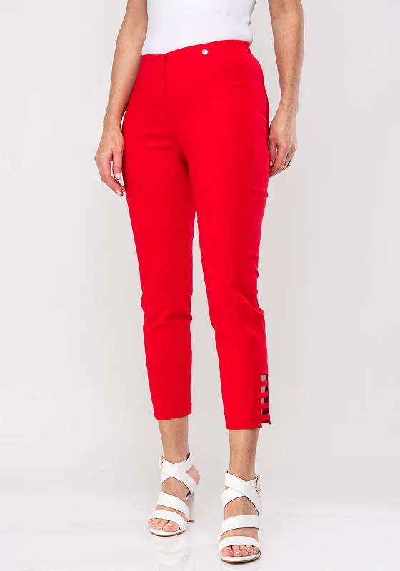 Robell Lena 09 Slim Fit Stretch Cropped Trousers, Red Trousers Recommended Stylist