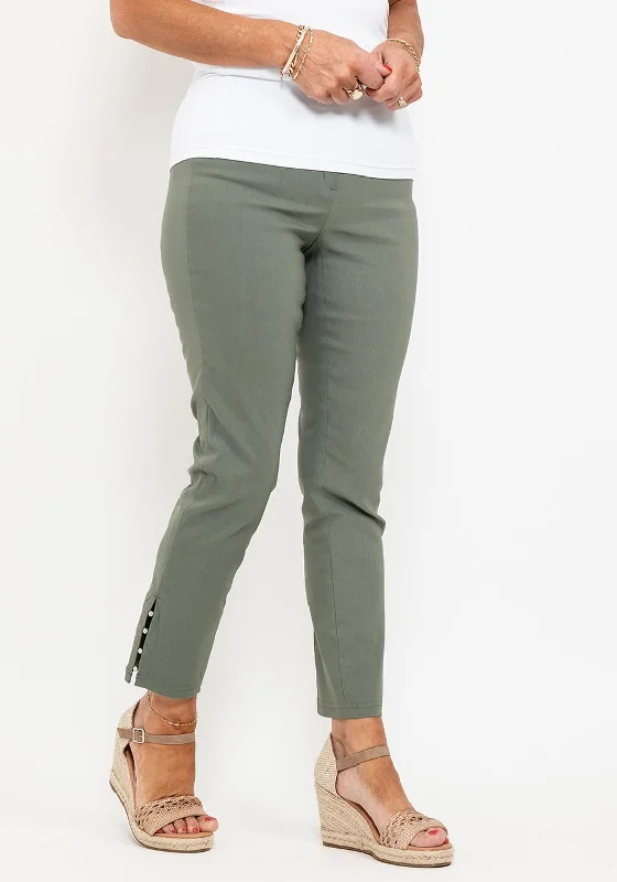 Robell Rose 09 Ankle Grazer Slim Trousers, Ivy Green Trousers Review Highly