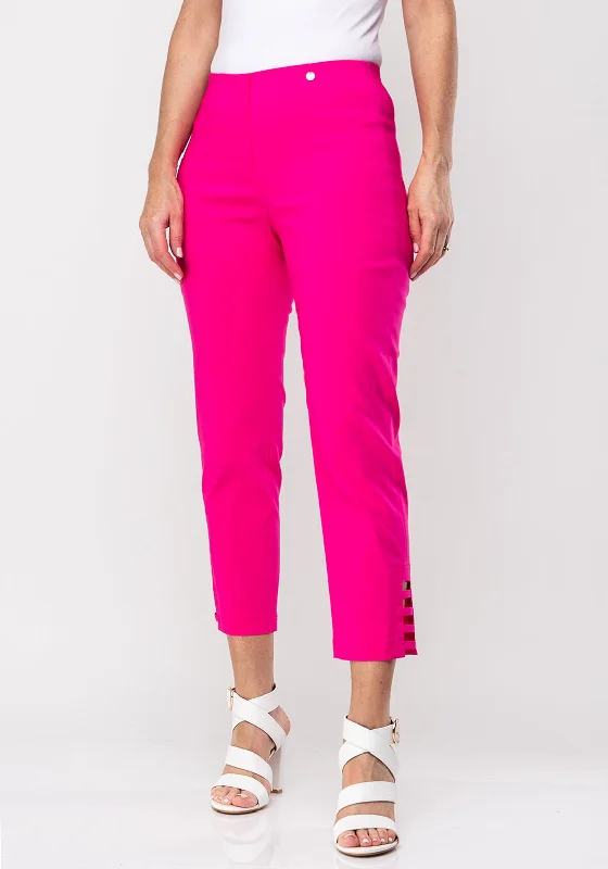 Robell Lena 09 Slim Fit Stretch Cropped Trousers, Pink Trousers Top Rated