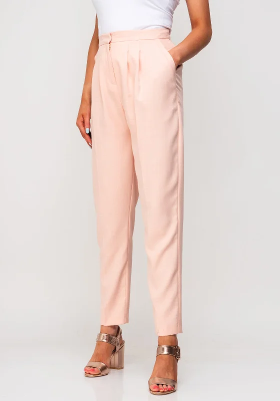 Seventy1 Tailored Fit Trousers, Peach Trousers Sale Discount