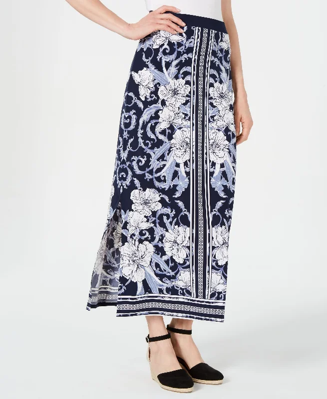 JM Collection Printed Maxi Skirt spandex blend skirt