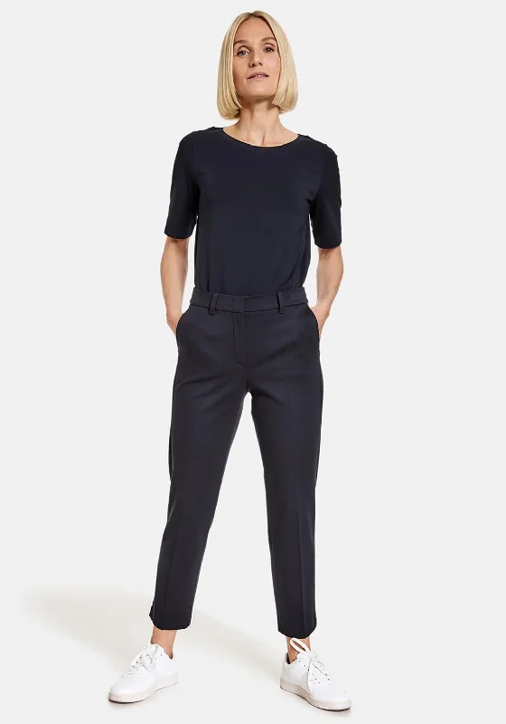 Gerry Weber Classic Ankle Grazer Trousers, Navy Trousers Bestseller Popular