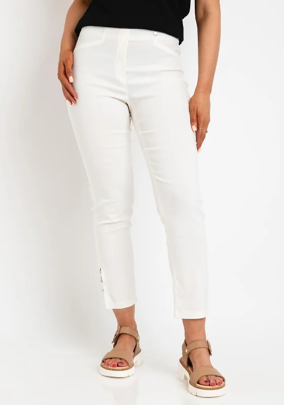 Robell Rose 09 Ankle Grazer Slim Trousers, Off White Trousers Sale Discount