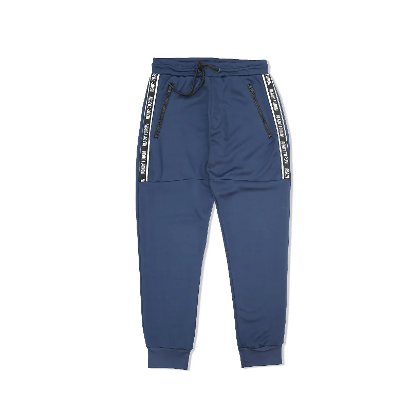 BR - Men 'Navy' With Side Stripe Polyester Jogging Trouser BR164 Trousers Bestseller Popular