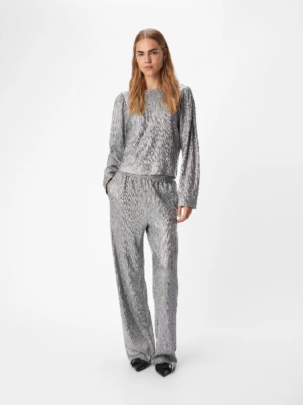 OBJLOUISE Trousers - Silver Trousers cozy soft