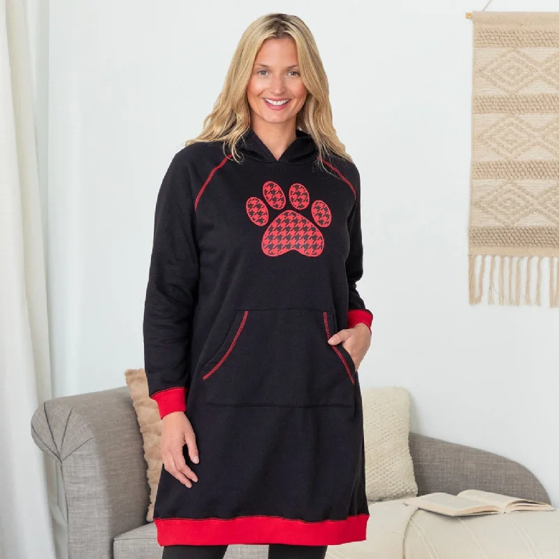 Paw Print Oversized Hooded Sweatshirt Hoodie with Logo Branding Identity