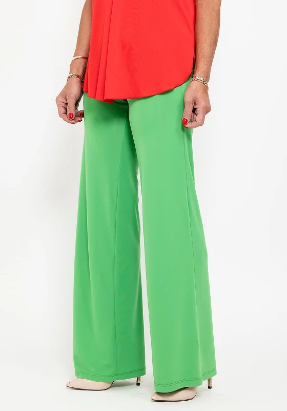 Seventy1 Slim Fitting Wide Trousers, Green Trousers practical durable