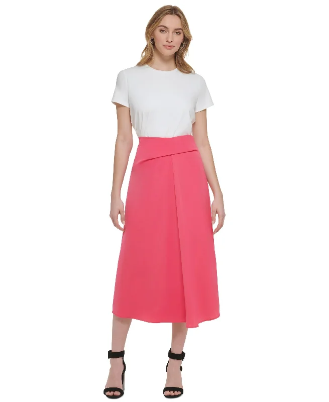 Women's Twist-Waist Midi Skirt leather skirt sleek