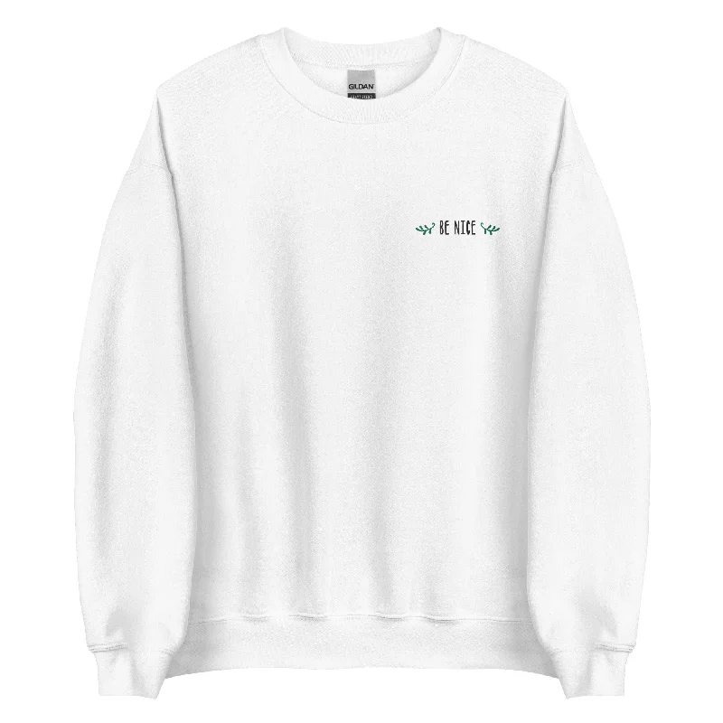 Be Nice Crewneck Sweatshirt Hoodie with Half-Zip Sporty Casual