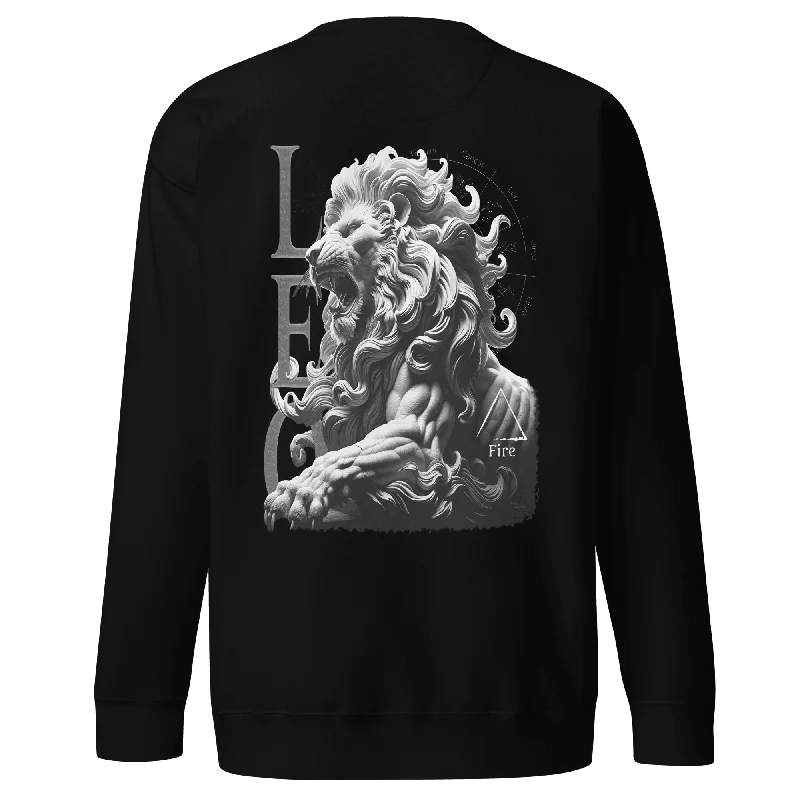 Deadpan Couture "Leo" Unisex Premium Sweatshirt Hoodie with Applique Textured Unique