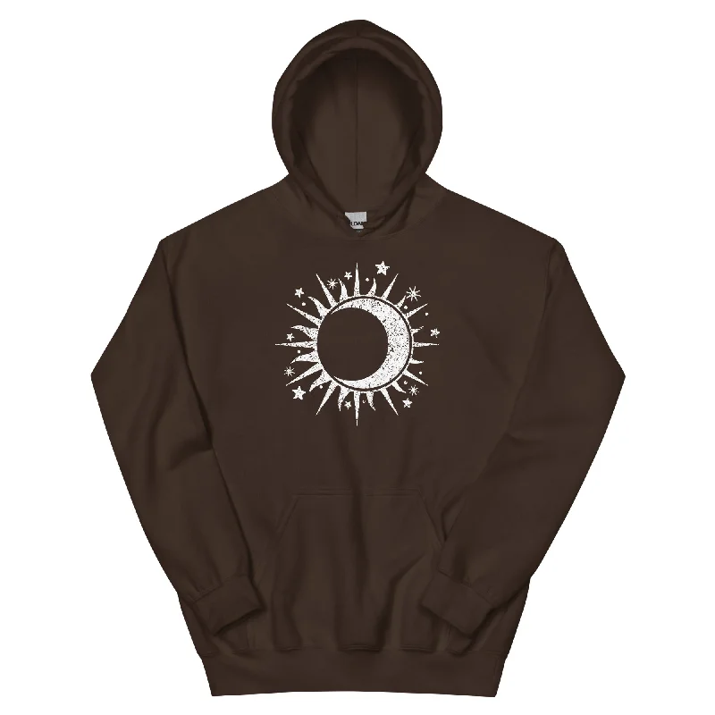 Celestial Sun & Moon Hoodie Hoodie with Magnetic Closure Innovative Modern