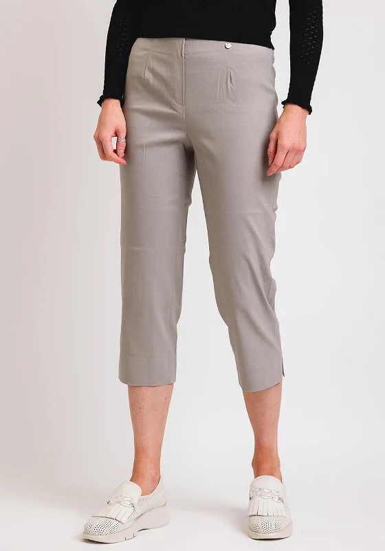 Robell Marie 07 Slim Fit Cropped Trousers, Stone Trousers Chinos Classic