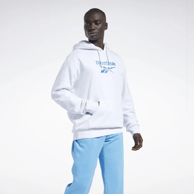 Classics Foundation Vector Hoodie (White + Blue) Hoodie with Lining Warm Insulated