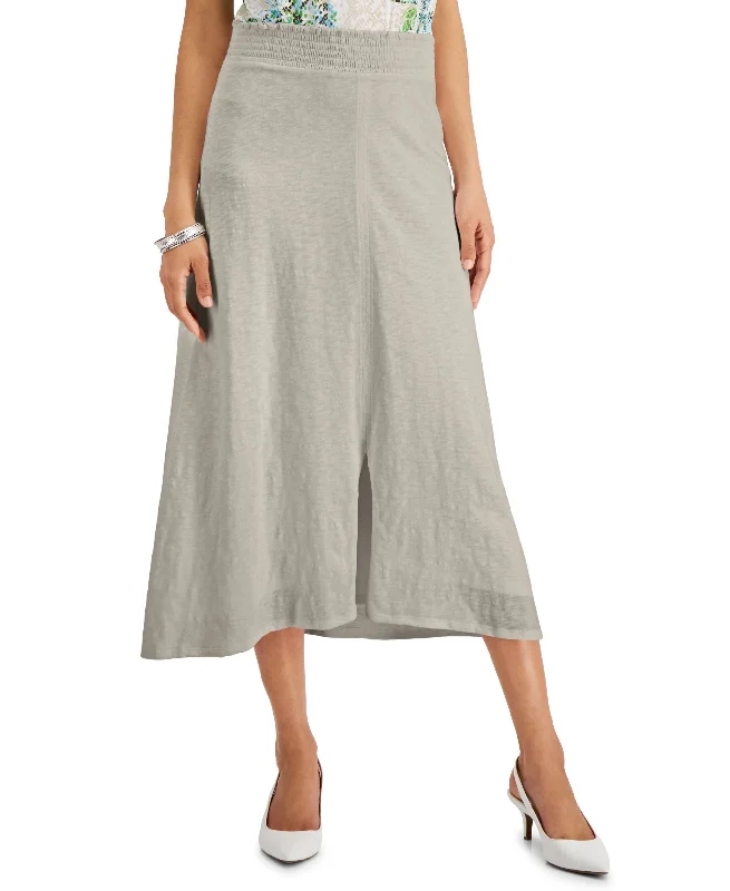 JM Collection Solid Maxi Skirt flowy skirt hem