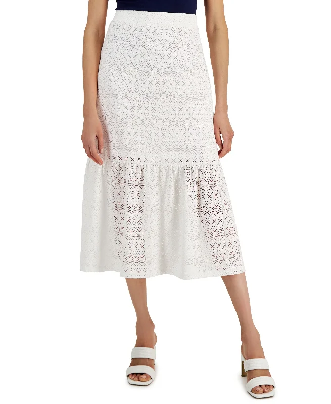 JM Collection Womens Crocheted Skirt silk skirt luxurious