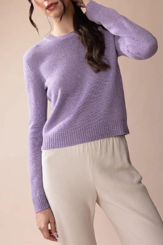 Mable Sweater - Iris Melange Chenille Fabric Brocade Fabric Lace Fabric