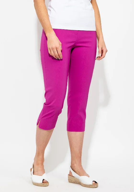 Robell Marie 07 Stretch Crop Trousers, Pink Trousers Bootcut Casual