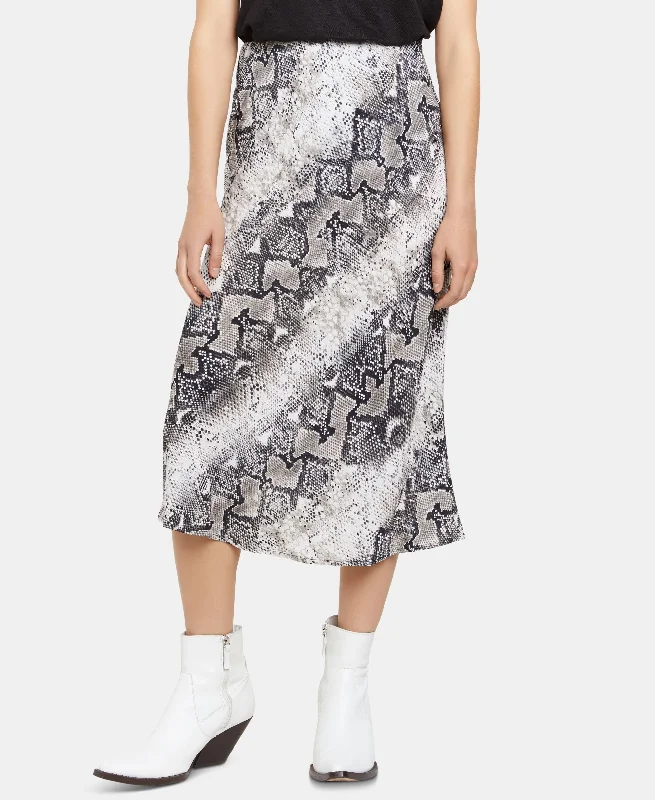 Sanctuary Snakeskin Print Midi Skirt cashmere skirt soft