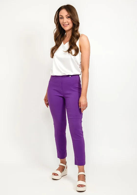 Robell Rose 09 Ankle Grazer Trousers, Purple Trousers versatile all-occasion