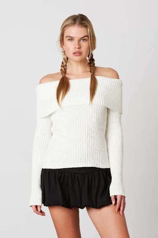 Harper Off Shoulder Ribbed Sweater MORE COLORS Bright Pastel Dark