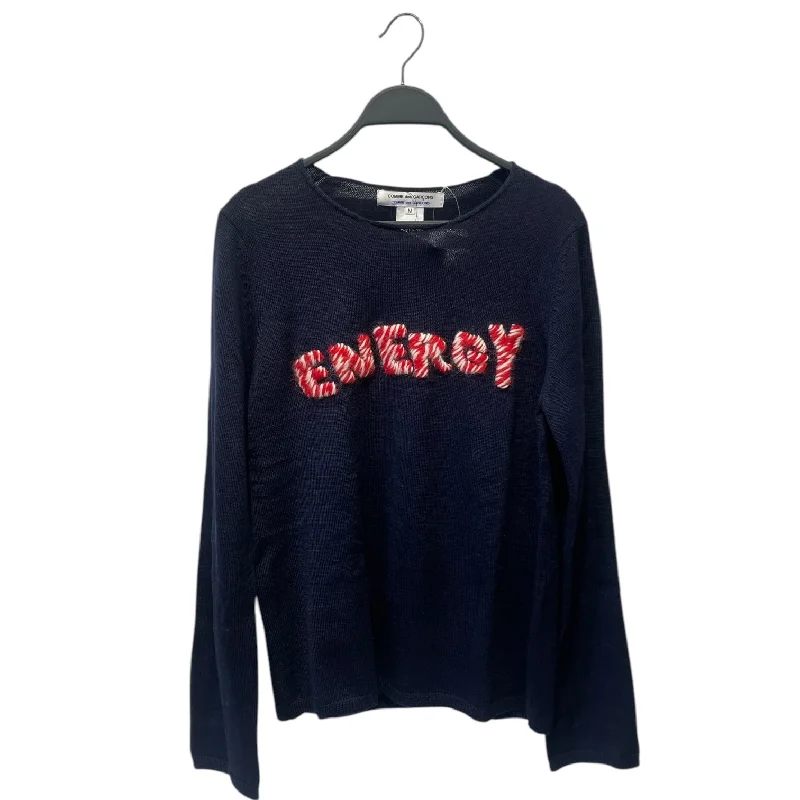 COMME des GARCONS/Sweater/M/Wool/NVY/ENERGY Mesh Fabric Canvas Fabric Denim Fabric