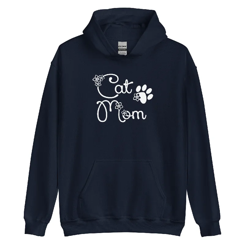 Cat Mom Hoodie Hoodie with Hem Contrast Bold Stylish