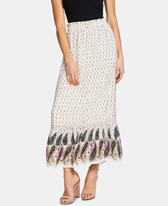 Paisley-Print Maxi Skirt velvet skirt luxurious