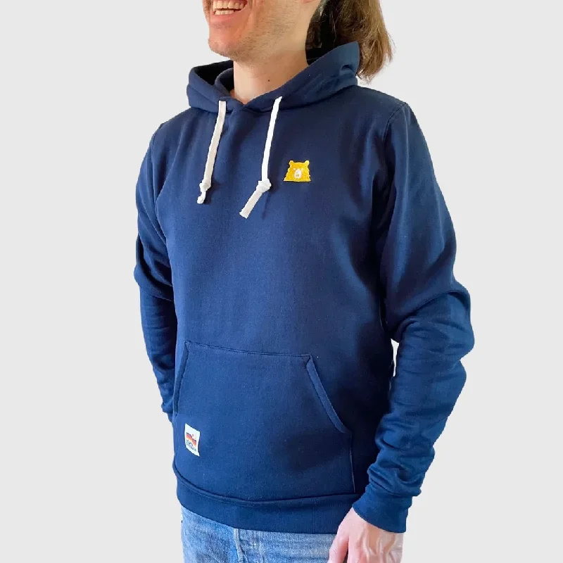 WFH Pop Over Hoodie (Navy) Hoodie with Patch Decorative Personalized