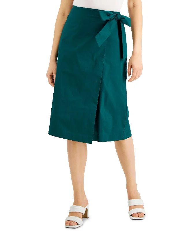 Alfani Tie Faux Wrap Skirt cashmere skirt soft