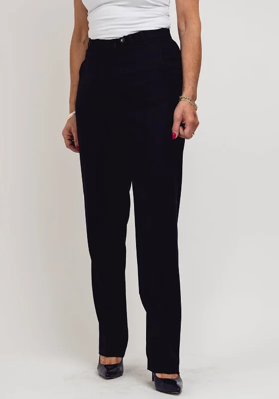 Eugen Klein Woven Slim Leg Trousers, Navy Trousers Exclusive Limited