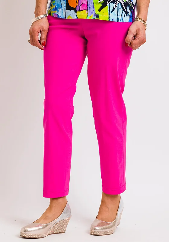 Robell Bella 09 Slim Cropped Trousers, Pink Trousers Canvas Durable